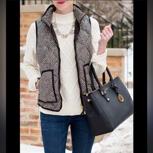 J.Crew Herringbone Excursion Quilted Vest | Size M
